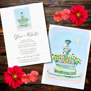 Invitation Rustique Floral Aquarelle Vibrant Mariage mexicain