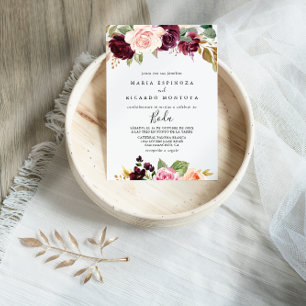 Invitation Rustique Floral & Botanique Feuillage Mariage espa