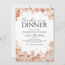 Rustique Floral Citrouille Thanksgiving Dîner