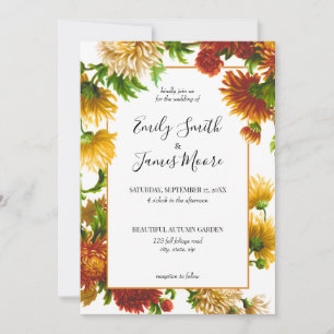 Invitation Rustique Floral Elégant Mariage de automne d'autom