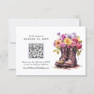 Invitation Rustique Floral Farm Bottes mariage numérique cart