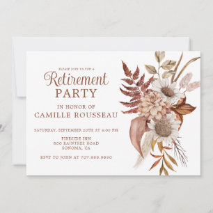 Invitation Rustique Floral Retraite Party