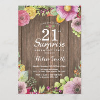 Rustique Floral Surprise 21ème anniversaire Invita