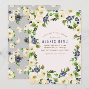 Invitation Rustique Floral Wreath Bridal