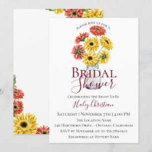 Invitation Rustique Gerber Floral Bridal Shower