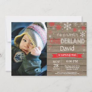 Invitation Rustique hiver Onederland 1er anniversaire Invitat