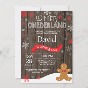 Invitation Rustique hiver Onederland 1er anniversaire Invitat