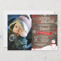 Rustique hiver Onederland 1er anniversaire Invitat