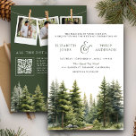 Invitation Rustique Hiver Pine Trees Forêt QR Code Mariage<br><div class="desc">Éblouissez vos invités avec cette invitation de mariage tout en un thème de forêt avec de beaux pins et de typographie moderne avec code QR pour RSVP en ligne. Ajoutez simplement les détails de votre événement sur ce modèle facile à utiliser et ornez cette carte avec vos photos préférées pour...</div>