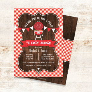 Invitation Rustique I DO BBQ Couples Mariage