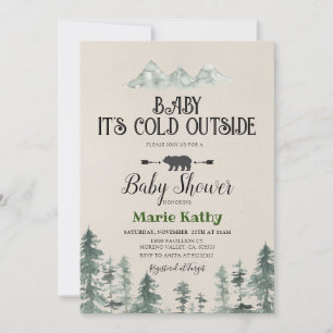 Invitation Rustique Il fait froid dehors Baby shower de forêt