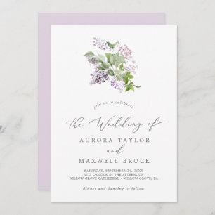 Invitation Rustique Lilac Simple Mariage