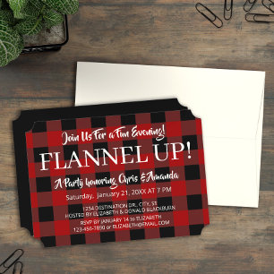 Invitation Rustique Lumberjack Plaid Celebration Occasion de