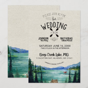 Invitation Rustique Mariage Lakeside