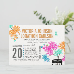 Invitation Rustique Mason Jar Mint Coral rose Mariage Turquoi