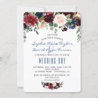 Rustique Merlot Marine bleu Blush Floral Mariage