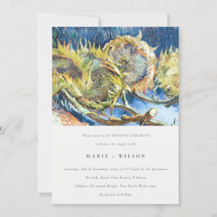 Invitation Rustique minimaliste Mariage de tournesol jaune bl