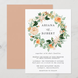 Invitation Rustique moderne Automne Floral Mariage