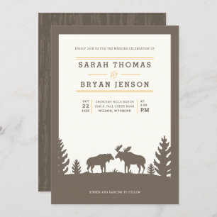 Invitation Rustique Moose Mariage extérieur
