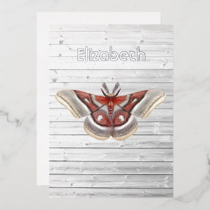 Invitation Rustique Moth Foil