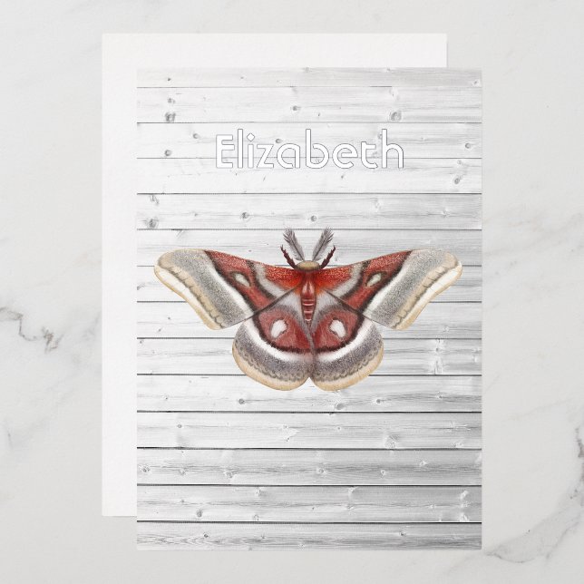 Invitation Rustique Moth Foil (Recto/Verso)