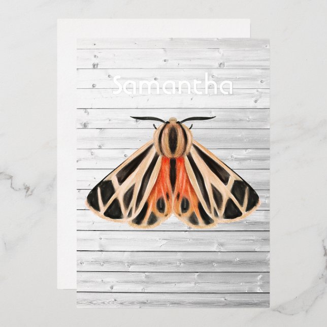 Invitation Rustique Moth Foil (Recto/Verso)