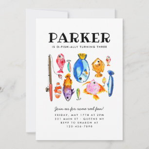 Invitation Rustique O-Fish-al Reel Amusants Pêche Poisson Ann