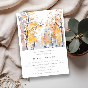Invitation Rustique Pastel Automne Automne Paysage Couples Do