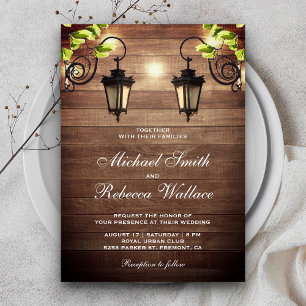 Invitation Rustique Pays Jardin de bois Mariage