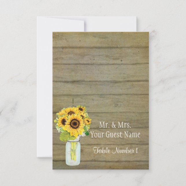 Invitation Rustique Pays Mason Fleurs Jar Bouquet de tourneso (Devant)