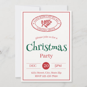 Invitation Rustique Père Noël Stamp   Vintage