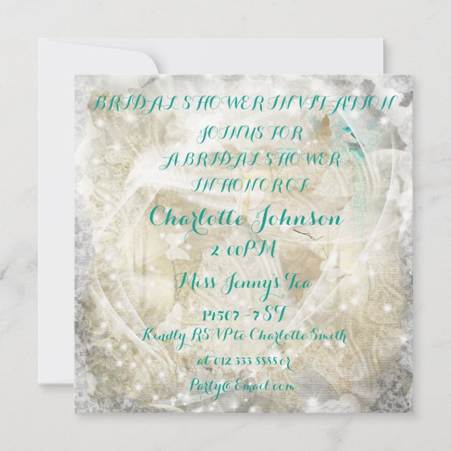 Invitation Rustique Personnalisée Douche nuptiale (Devant)