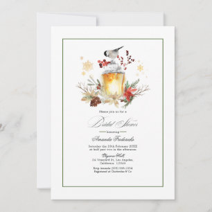 Invitation Rustique Pine et Sapin de Noël pour l'Enterrement