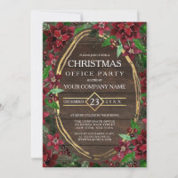 Rustique Poinsettia Floral Bois Entreprise Noël