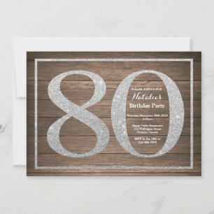 Invitation rustique pour 80e anniversaire avec pai
