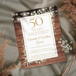 Invitation Rustique pour le 50e Anniversaire de Bu