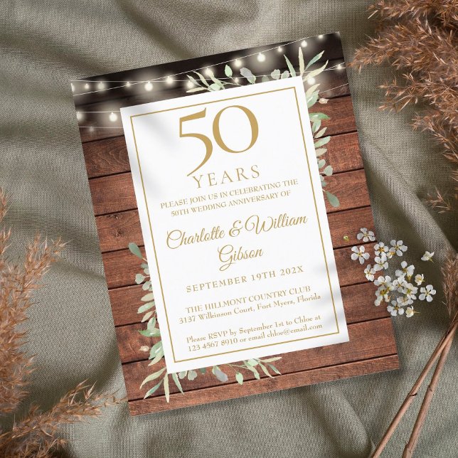 Invitation Rustique pour le 50e Anniversaire de Bu (Créateur téléchargé)