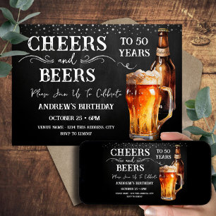 Invitation rustique pour les 50 ans Cheers and Bee