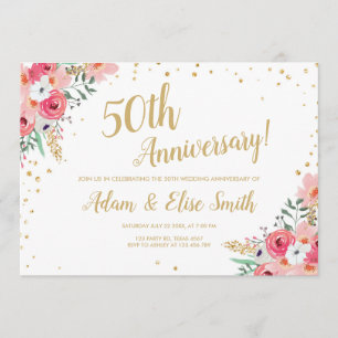 Invitation Rustique pour les 50 Ans de Mariage Flo