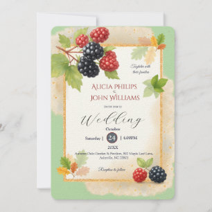 Invitation Rustique romantique Berry Mariage photo Retour