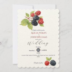 Invitation Rustique romantique Berry Mariage photo Retour
