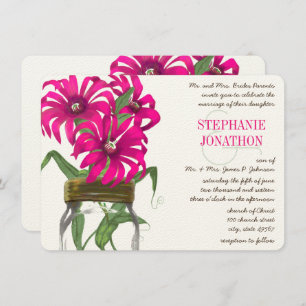 Invitation Rustique romantique Mason rose Jar Wild Flower Mar