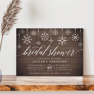 Invitation Rustique Snowfall Bridal Douche