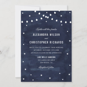 Invitation Rustique Starry Night String Mariage