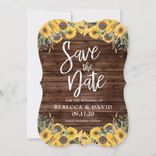 Invitation Rustique Sunflower Wood Grange Mariage Sauvez les 