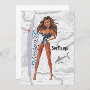 Invitation Rustique Surf d'été Plage Bachelorette
