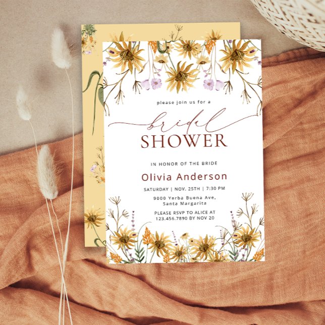 Invitation Rustique Tournesol Bridal Douche (Créateur téléchargé)