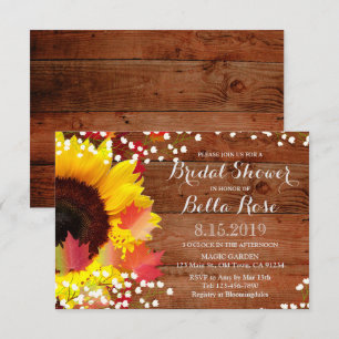 Invitation Rustique Tournesol Bridal Douche