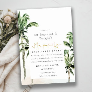 Invitation Rustique Tropical Beach Palm Trees Mariage