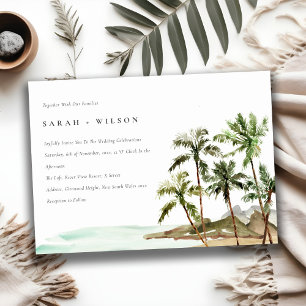 Invitation Rustique Tropical Palm Trees Beach Sand Mariage